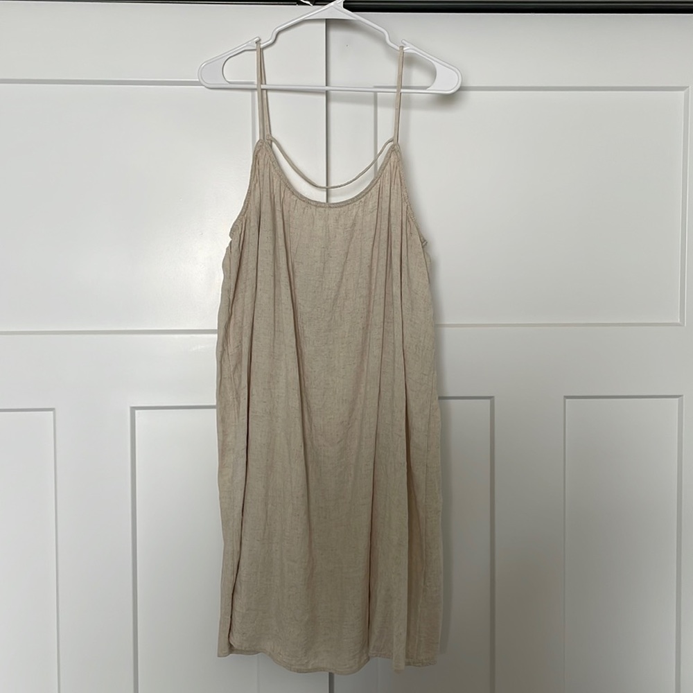 H&M Beige/Tan Spaghetti Strap Mini Dress